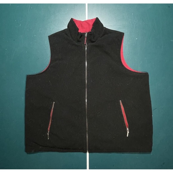 Lauren Ralph Lauren Womens‎ Black & Red Convertible Reversible Vest Jacket 2X - Picture 1 of 13